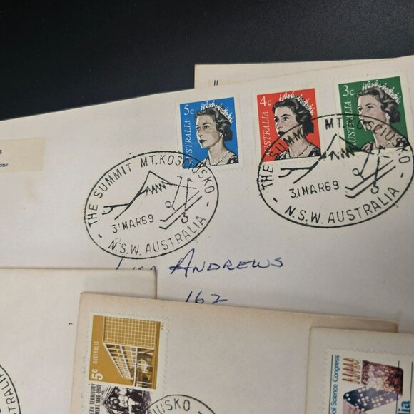 1969 Australian Stamped Envelopes With Kosciuszko Summit Postmarks LI3003 - Picture 5 of 7